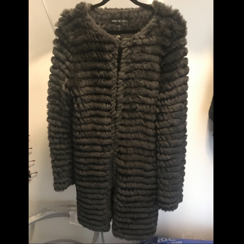 Adrienne landau rabbit fur coat